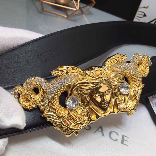 Versace Medusa Head Leather Belt - FashionPlug