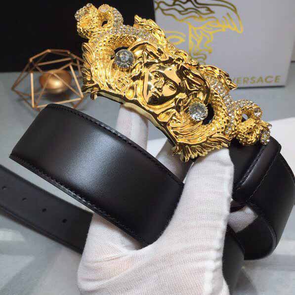 Versace Medusa Head Leather Belt - FashionPlug