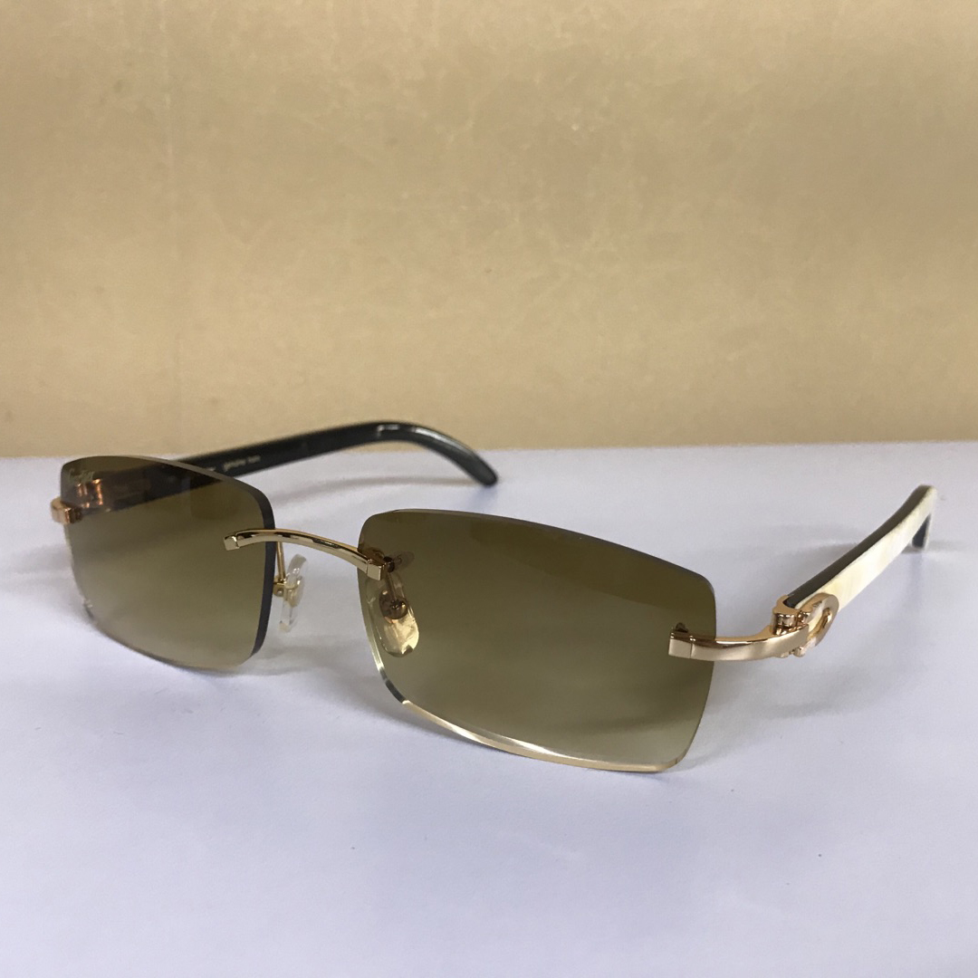 Cariter 3524012 White  Buffalo Big  Lens Sunglasses In Brown - FashionPlug