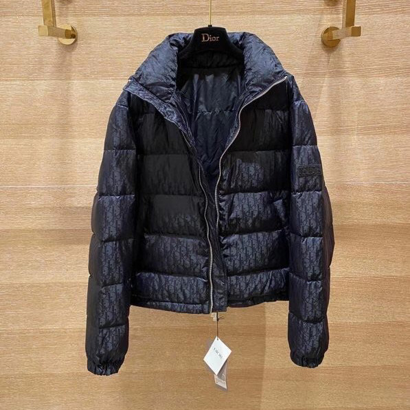 Dior Oblique Print Down Puffer Jacket - FashionPlug