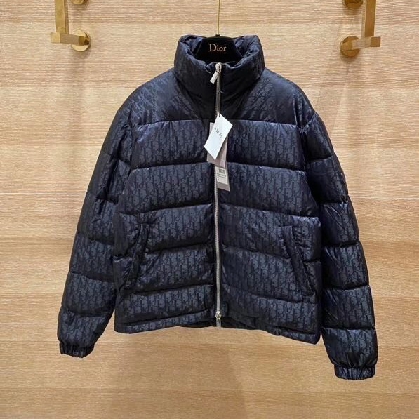 Dior Oblique Print Down Puffer Jacket - FashionPlug