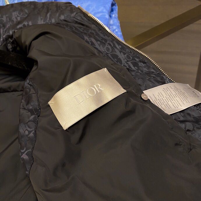 Dior Oblique Sleeveless Down Jacket In Blue - FashionPlug