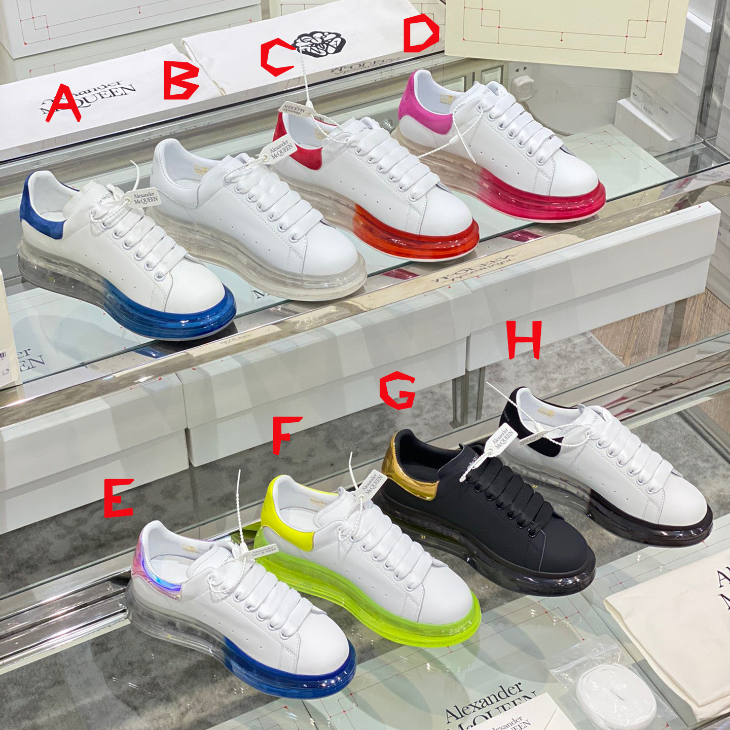 Alexander Mqueen Air Platform Leather Sneakers - FashionPlug