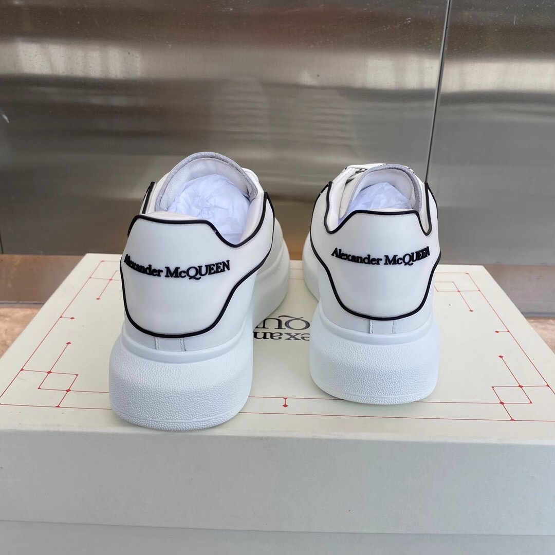 Alexander Mqueen Raised-Sole Low-Top Leather Trainers - FashionPlug