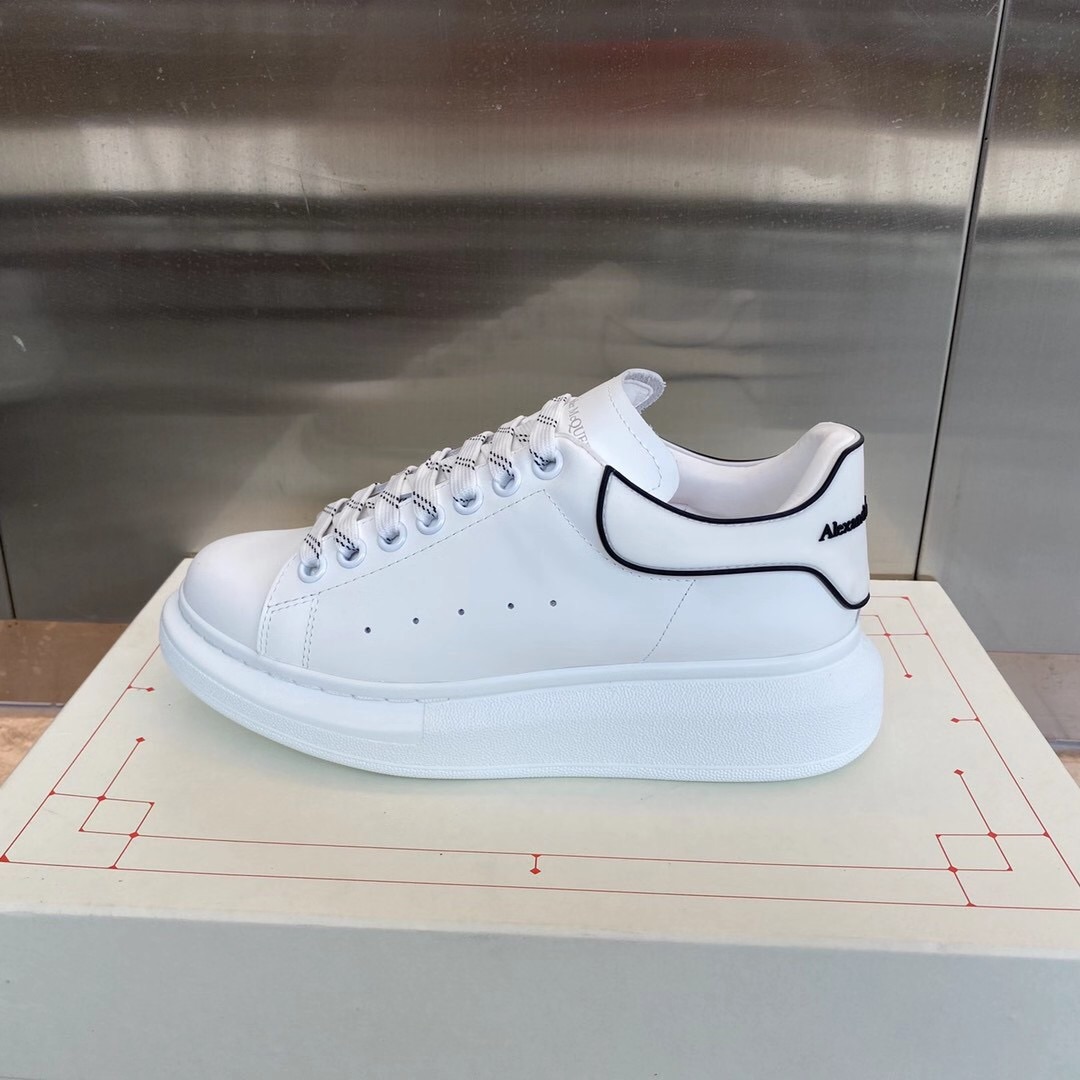 Alexander Mqueen Raised-Sole Low-Top Leather Trainers - FashionPlug