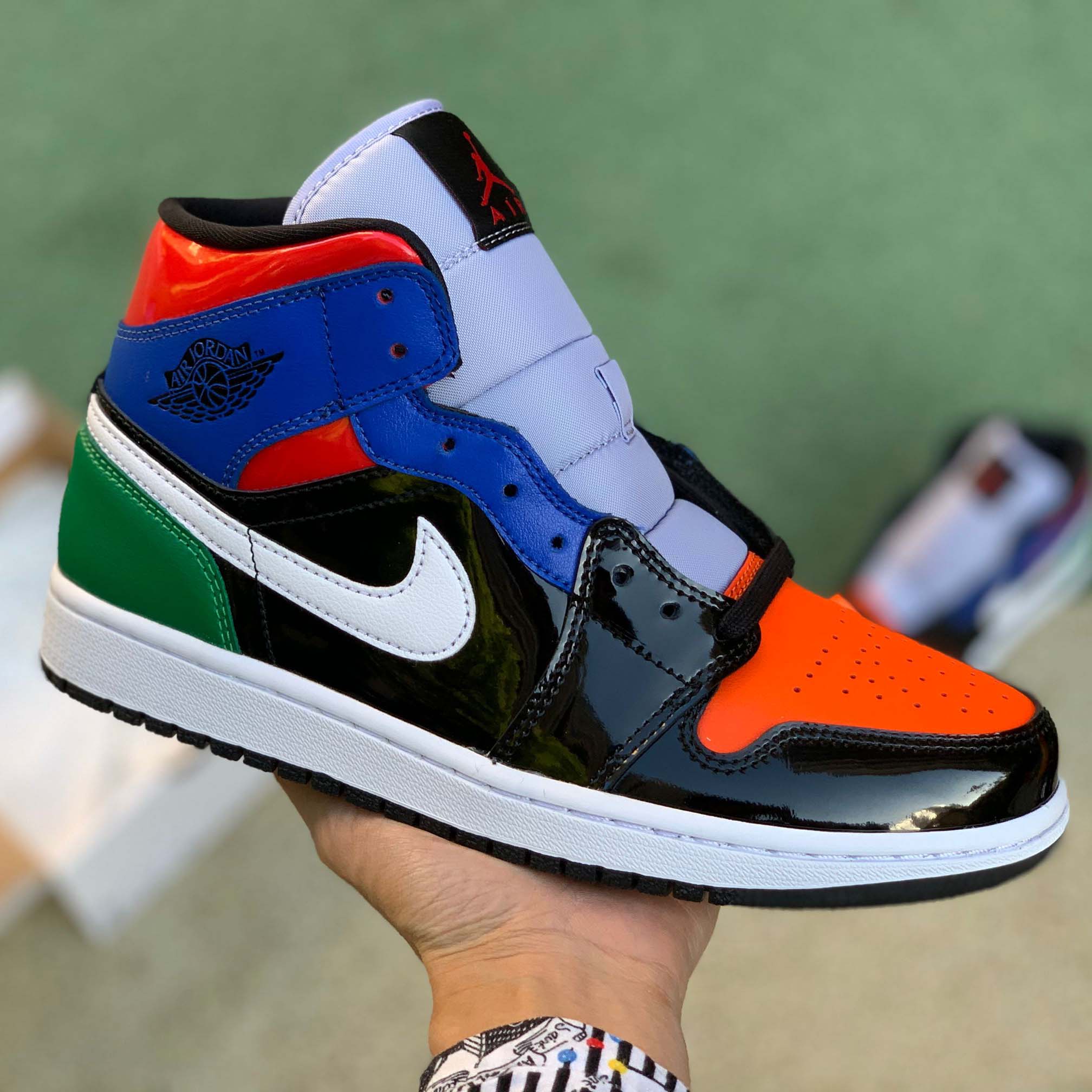 Jordan Air 1 Mid SE “Multicolor Patent” - FashionPlug
