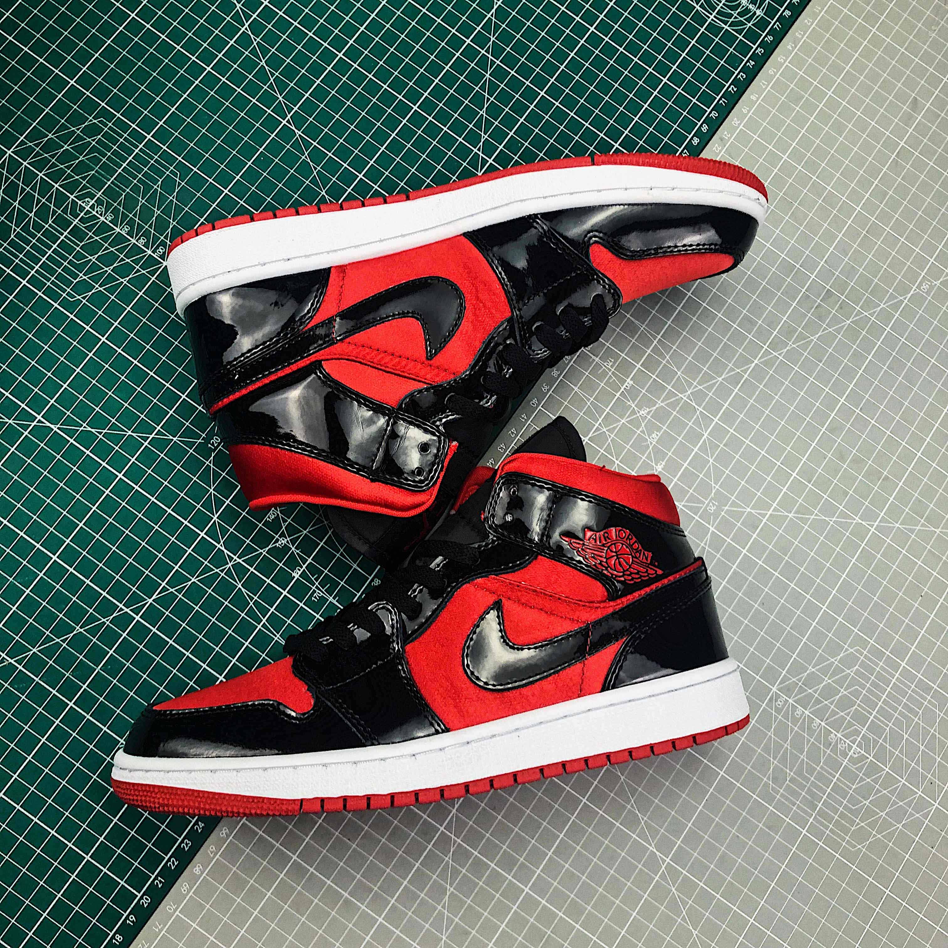 Jordan Air 1 Mid Black/Hot Punch BQ6472-600  - FashionPlug