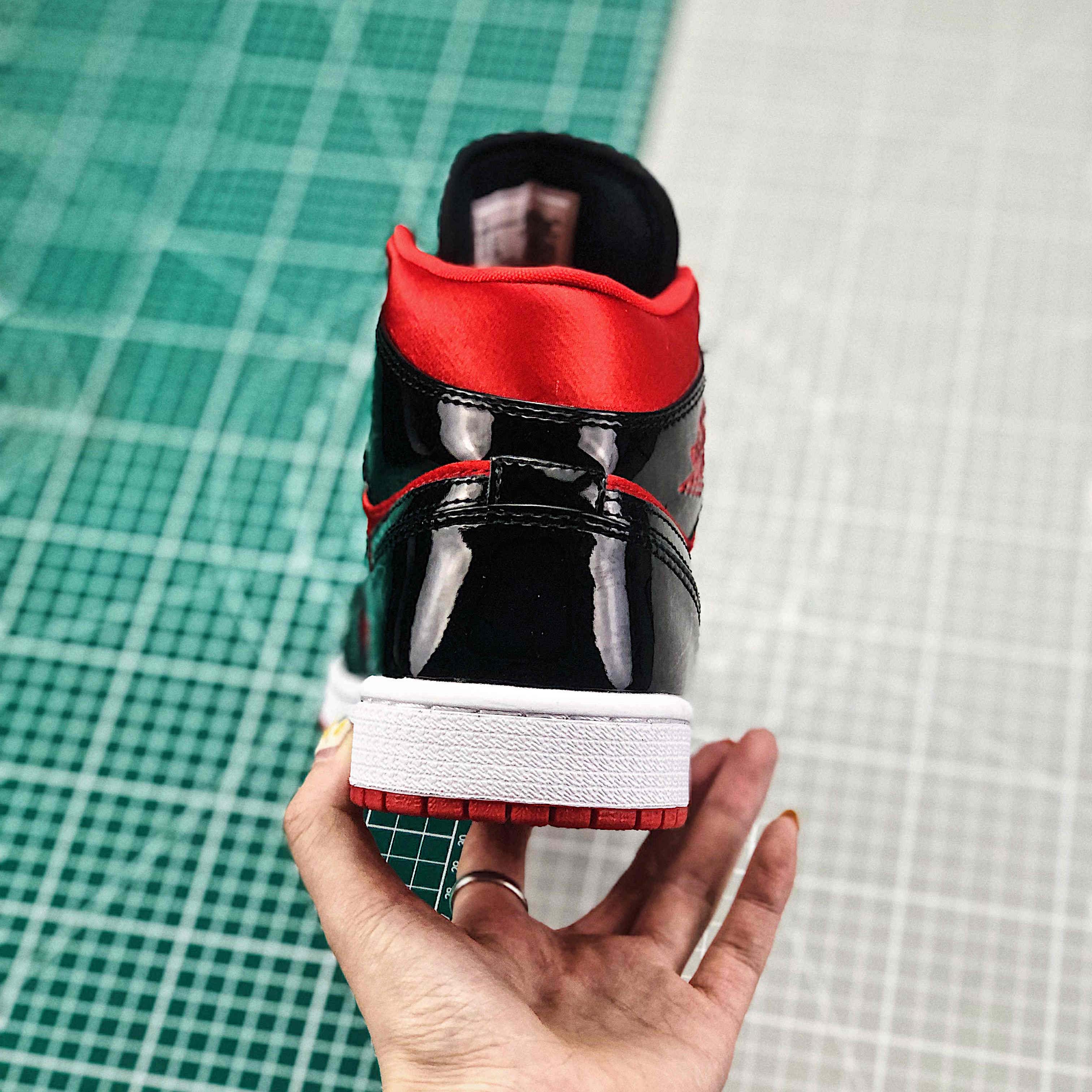 Jordan Air 1 Mid Black/Hot Punch BQ6472-600  - FashionPlug