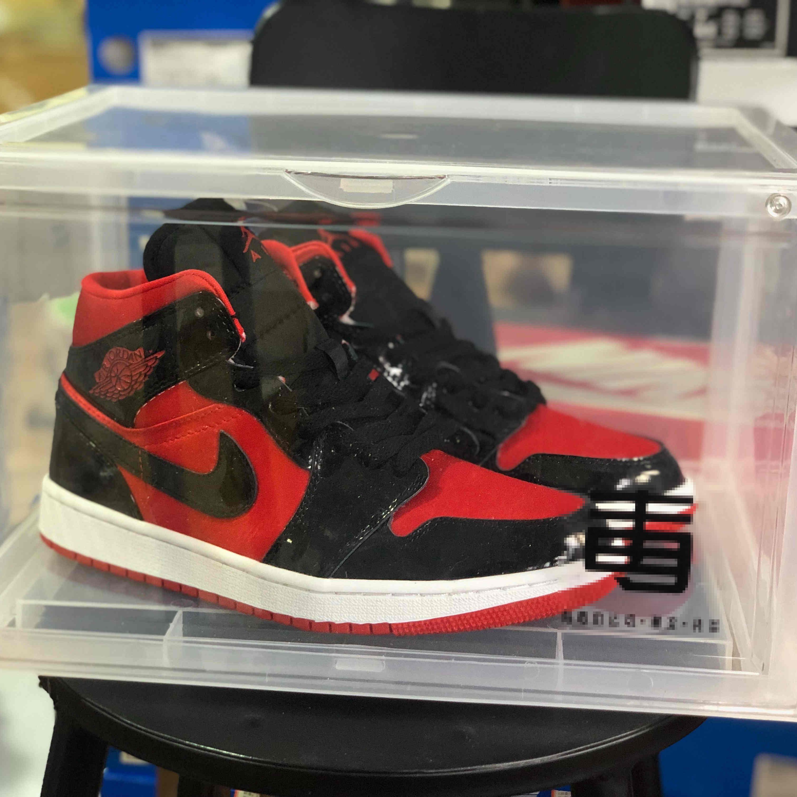 Jordan Air 1 Mid Black/Hot Punch BQ6472-600  - FashionPlug