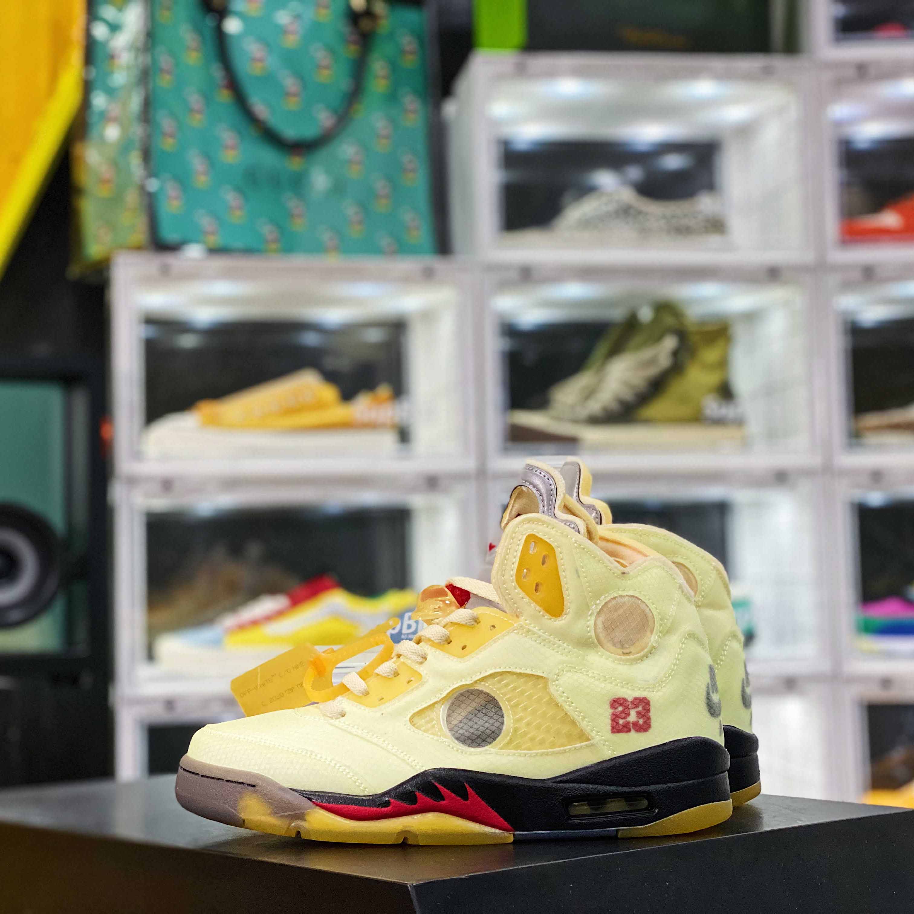 Jordan Air Retro 5 Sail OW DH8565-100 - FashionPlug