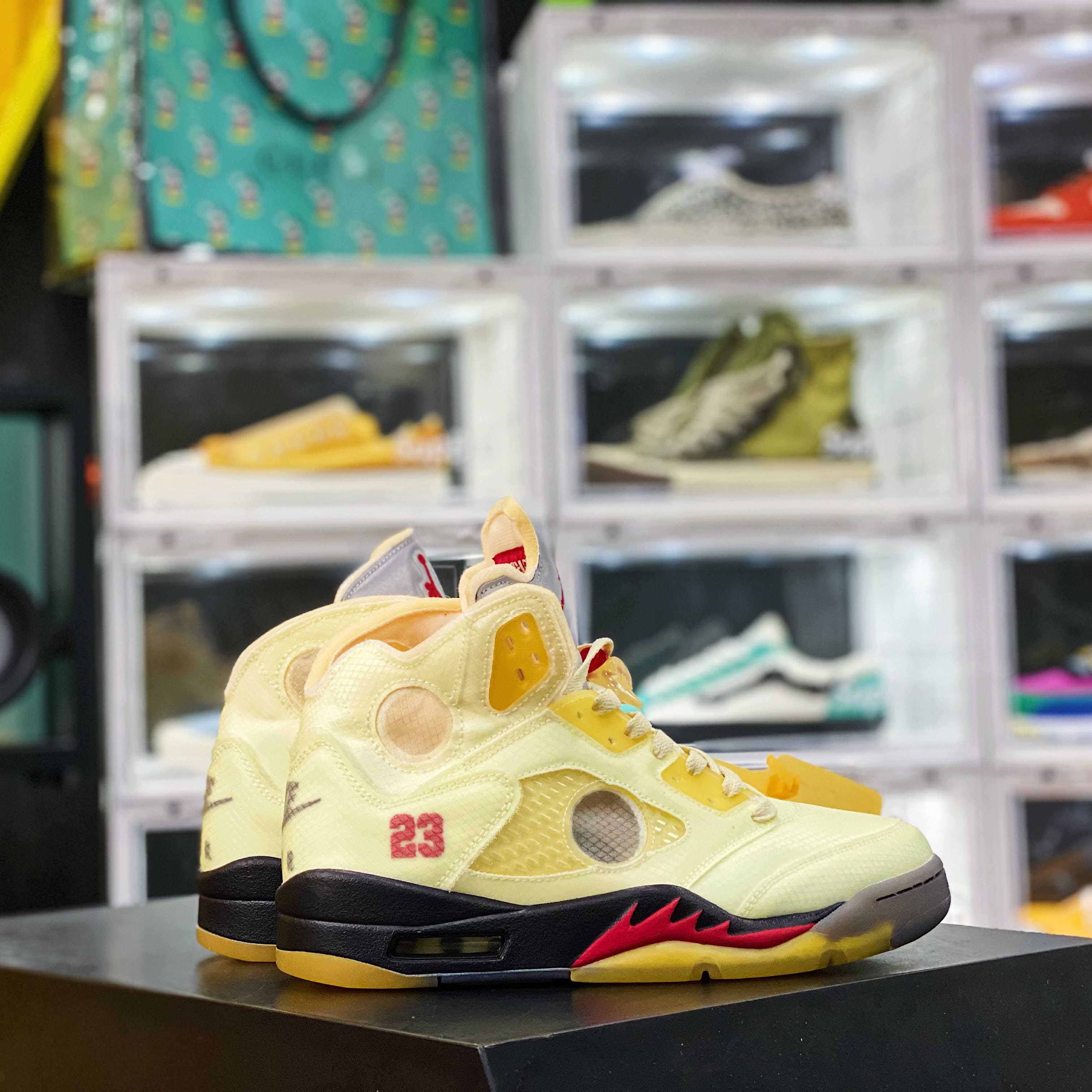 Jordan Air Retro 5 Sail OW DH8565-100 - FashionPlug