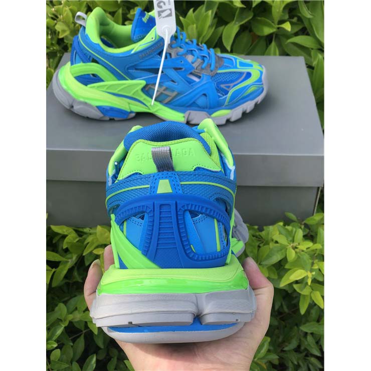 Balenciaga Blue & Green Track.2 Sneakers - FashionPlug