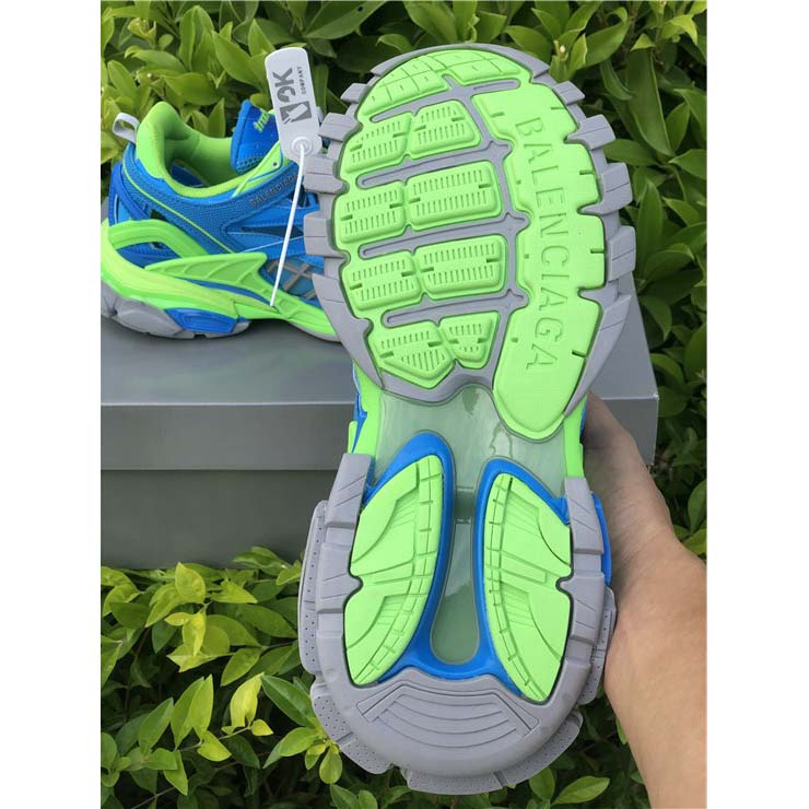 Balenciaga Blue & Green Track.2 Sneakers - FashionPlug