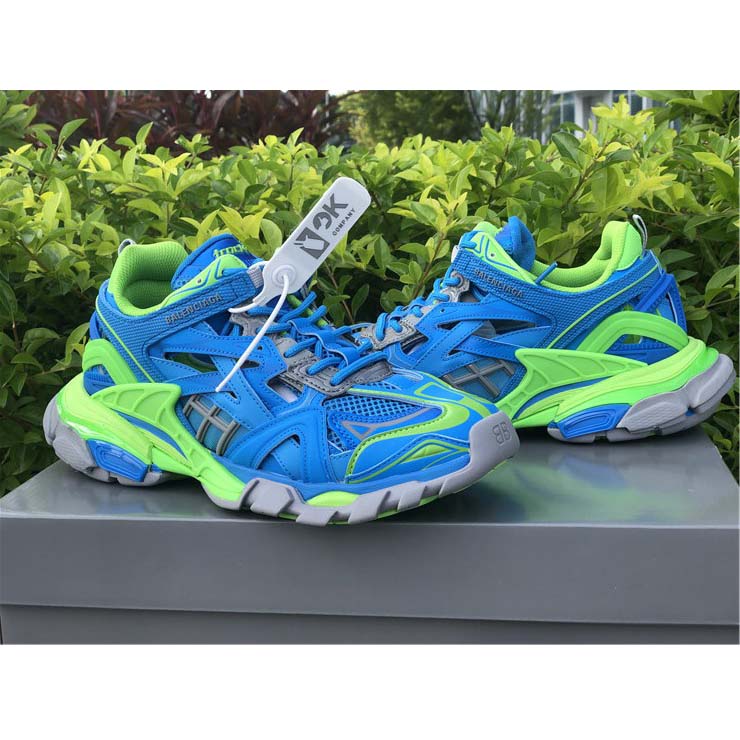 Balenciaga Blue & Green Track.2 Sneakers - FashionPlug