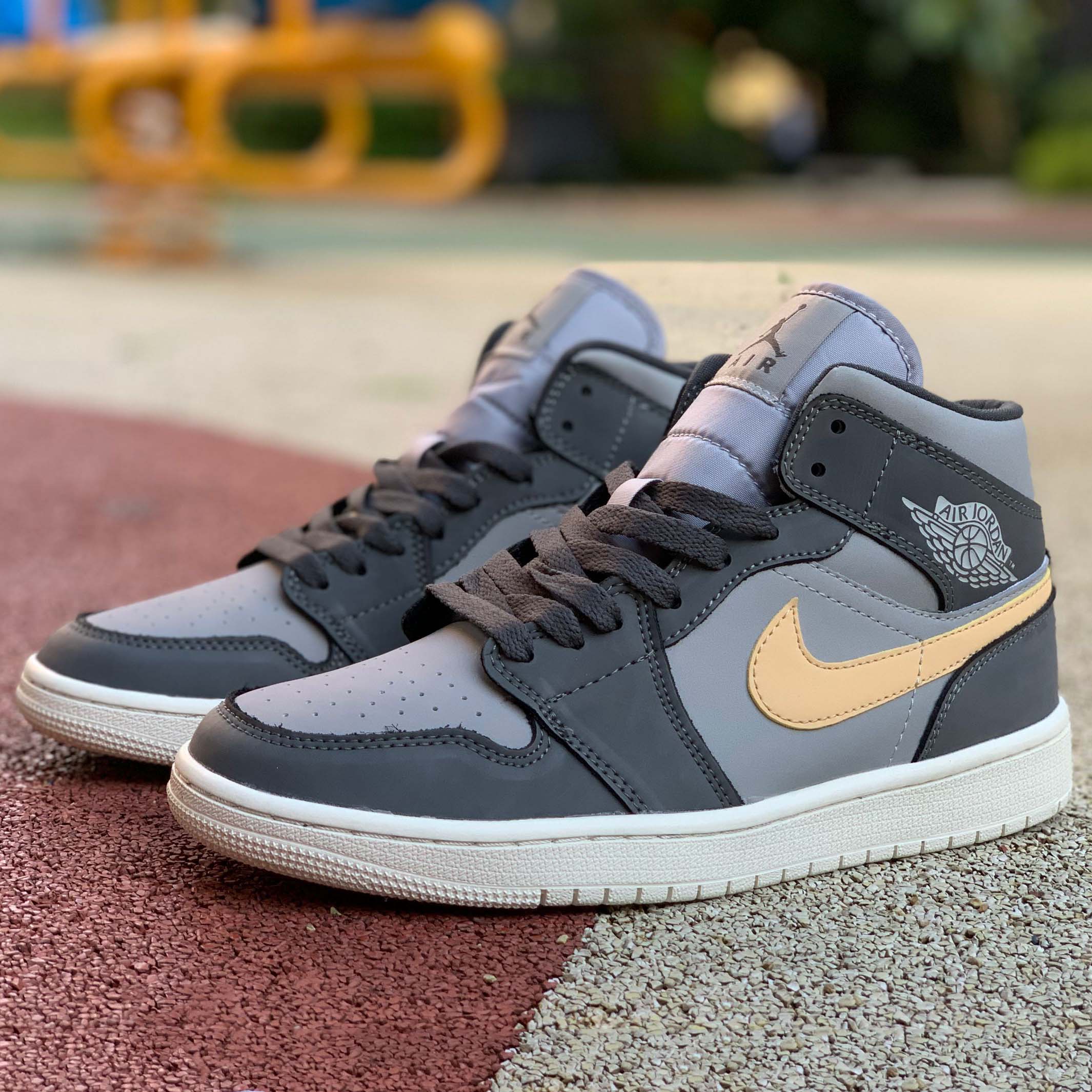 Jordan Air 1 Mid Iron Grey/White Onyx BQ6472 020 - FashionPlug