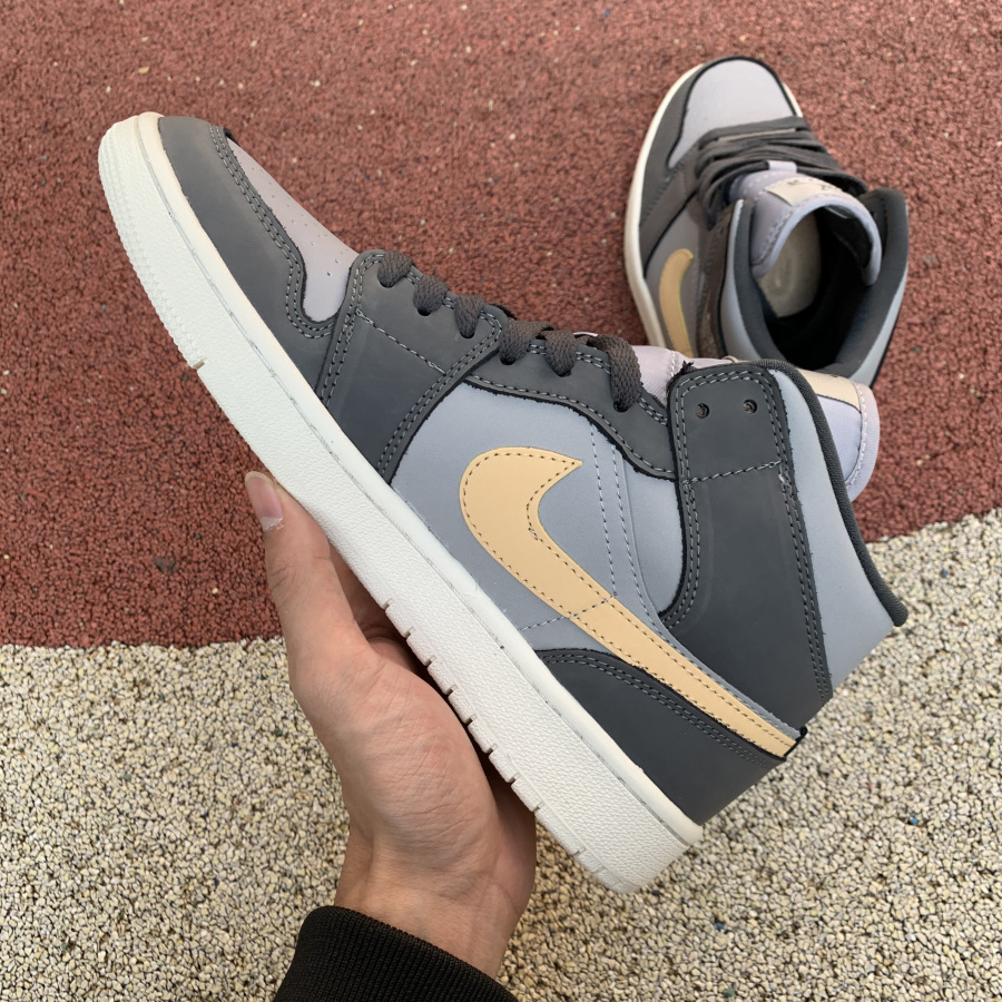 Jordan Air 1 Mid Iron Grey/White Onyx BQ6472 020 - FashionPlug