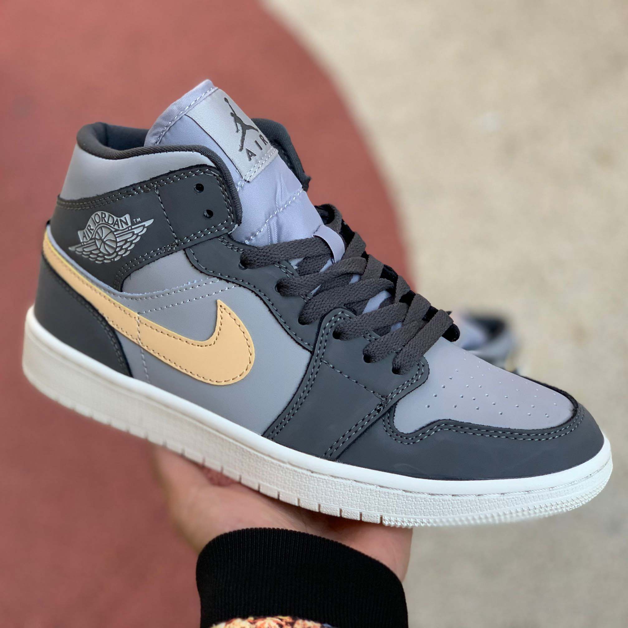 Jordan Air 1 Mid Iron Grey/White Onyx BQ6472 020 - FashionPlug