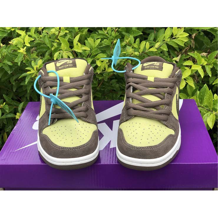 Nike  SB Dunk Low Pro Dark Brown Light Yellow Shoes - FashionPlug