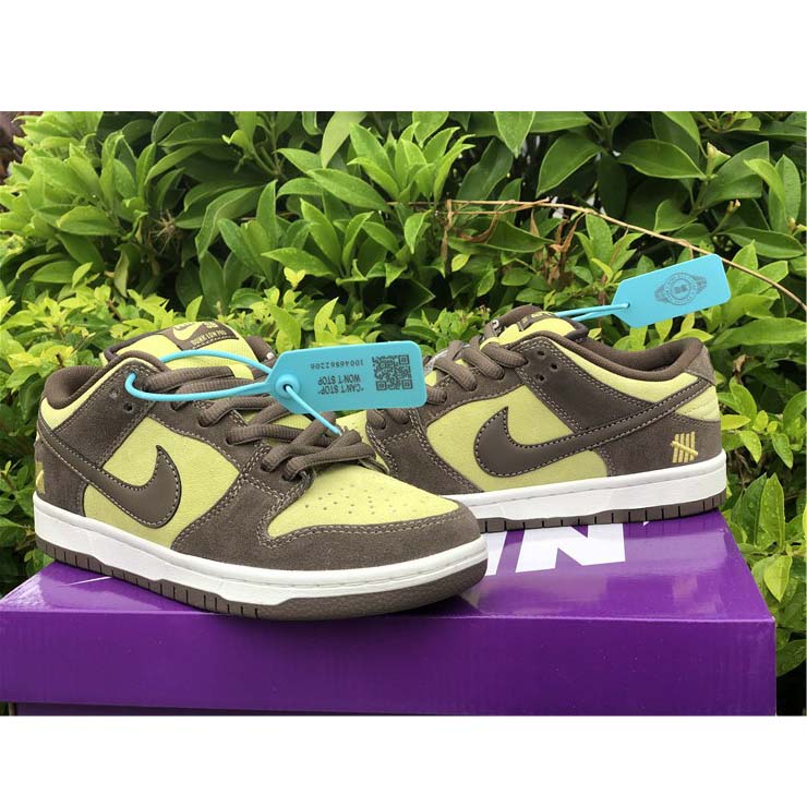 Nike  SB Dunk Low Pro Dark Brown Light Yellow Shoes - FashionPlug