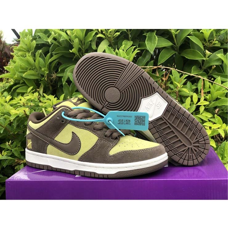 Nike  SB Dunk Low Pro Dark Brown Light Yellow Shoes - FashionPlug