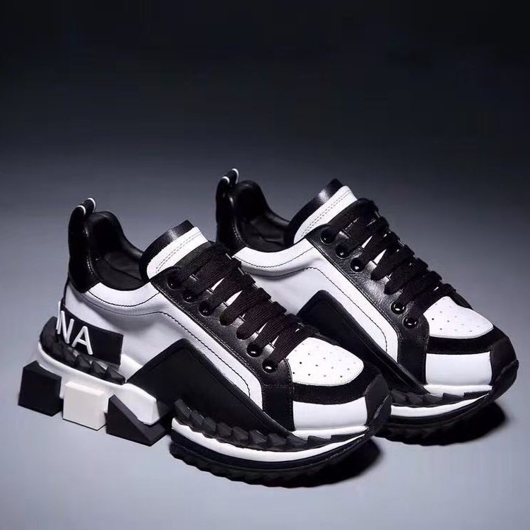 Dolce & Gabbana Super King Two Color Leather Sneakers - FashionPlug