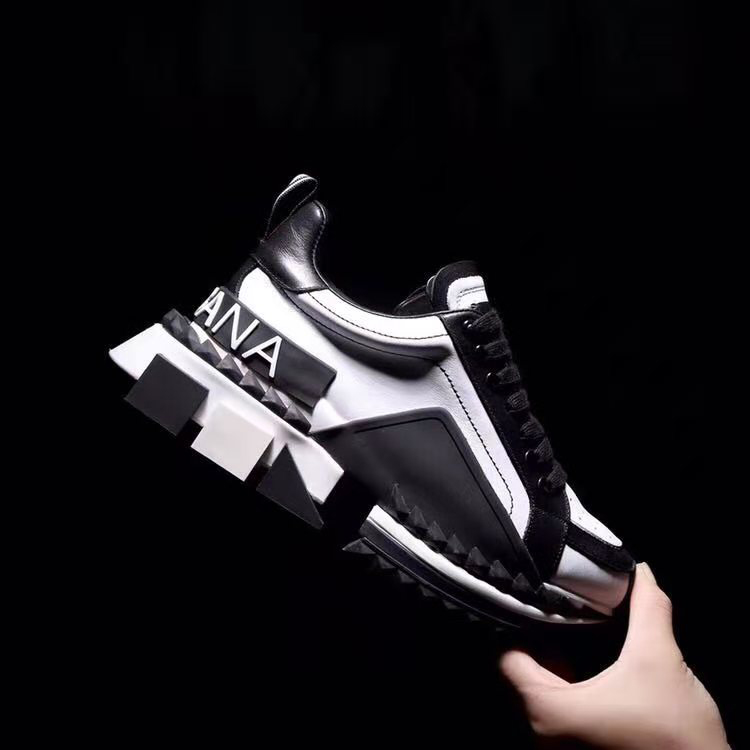 Dolce & Gabbana Super King Two Color Leather Sneakers - FashionPlug