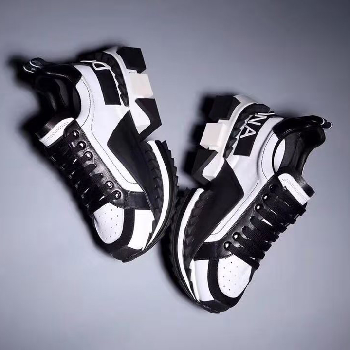 Dolce & Gabbana Super King Two Color Leather Sneakers - FashionPlug