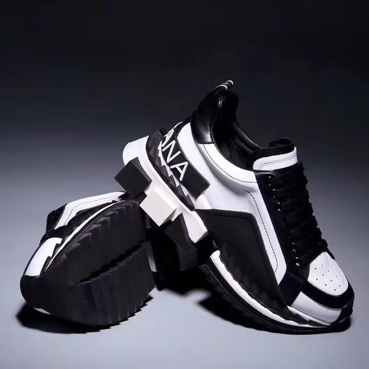 Dolce & Gabbana Super King Two Color Leather Sneakers - FashionPlug