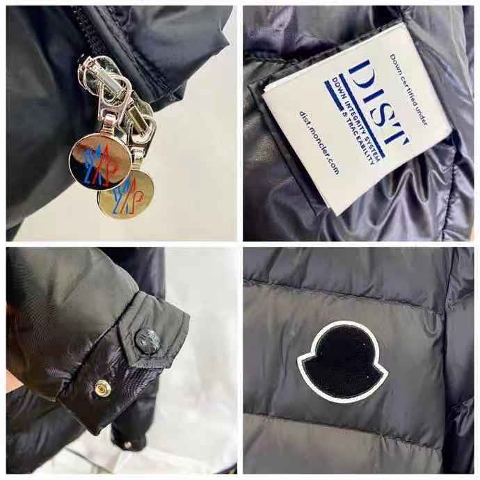 Moncler Logo Print Down Jacket  - FashionPlug