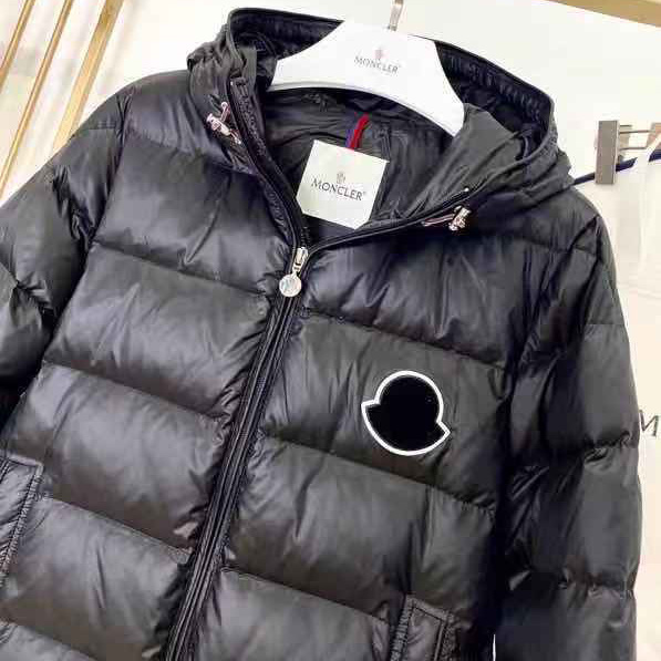 Moncler Logo Print Down Jacket  - FashionPlug