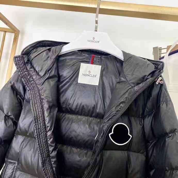 Moncler Logo Print Down Jacket  - FashionPlug