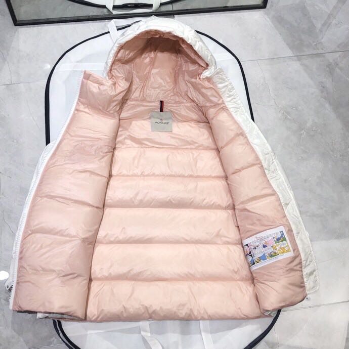 Moncler White Zipper Down Jacket  - FashionPlug