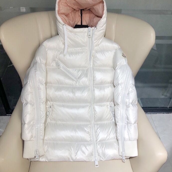 Moncler White Zipper Down Jacket  - FashionPlug