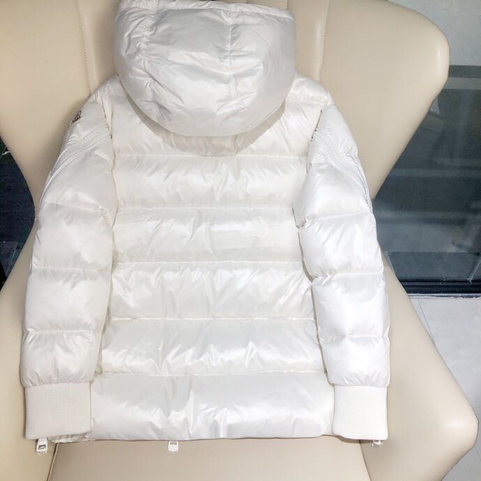 Moncler White Zipper Down Jacket  - FashionPlug