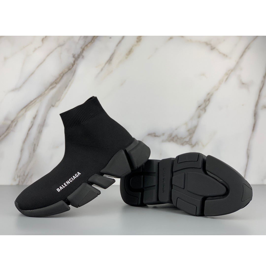 Balenciaga Black Speed.2 Lt Knit Sole - FashionPlug