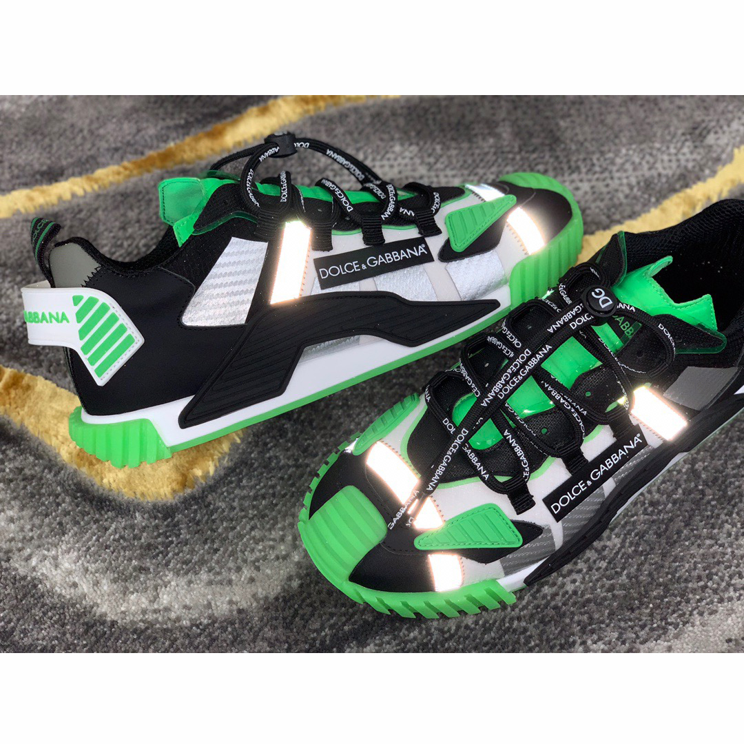Dolce & Gabbana Black & Green NS1 Slip-on Sneakers - FashionPlug