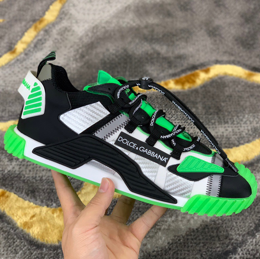Dolce & Gabbana Black & Green NS1 Slip-on Sneakers - FashionPlug