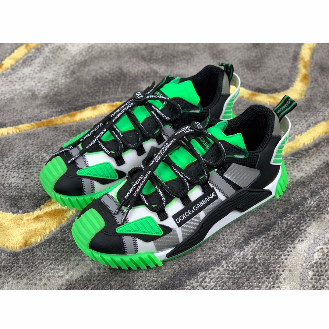 Dolce & Gabbana Black & Green NS1 Slip-on Sneakers - FashionPlug