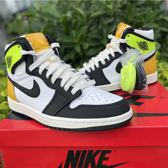 Jordan Air 1 High OG Volt Gold Sail 555088-118 - FashionPlug