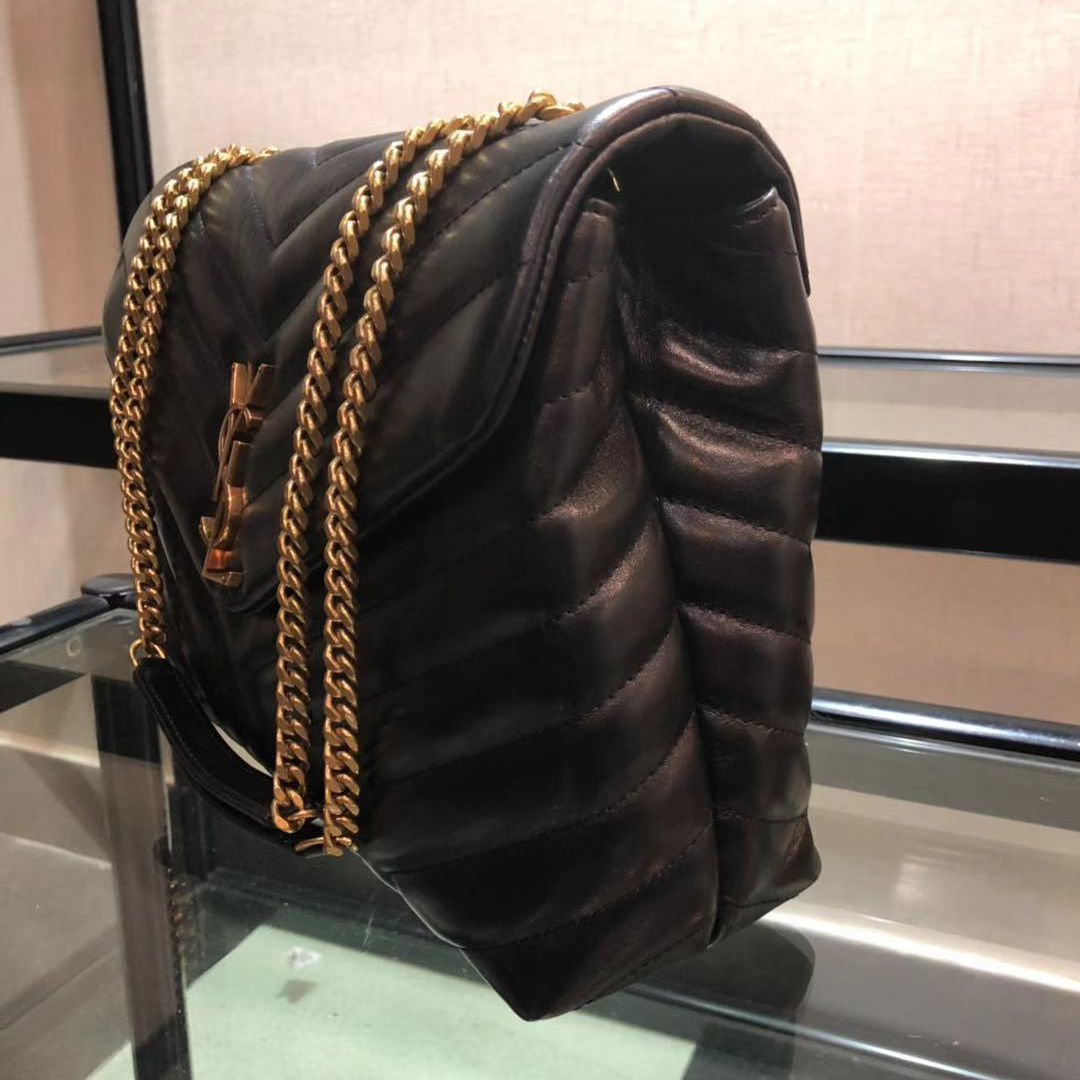Saint Laurent Logo Print Shoulder Bag (31cm) - FashionPlug