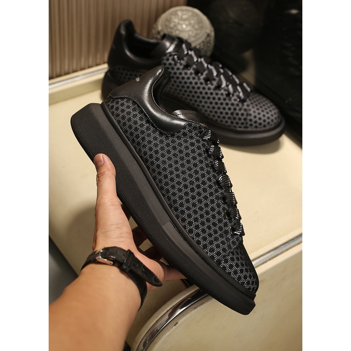 Alexander Mqueen Low Top Sneakers Black - FashionPlug