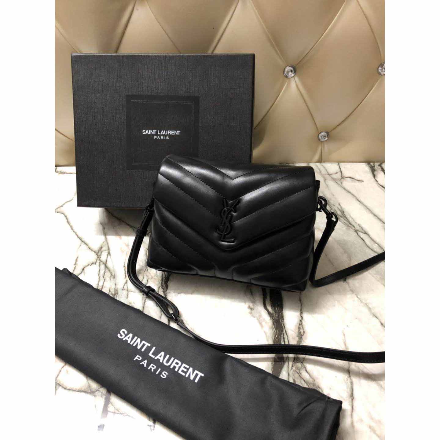 Saint Laurent Black Leather Shoulder Bag  - FashionPlug