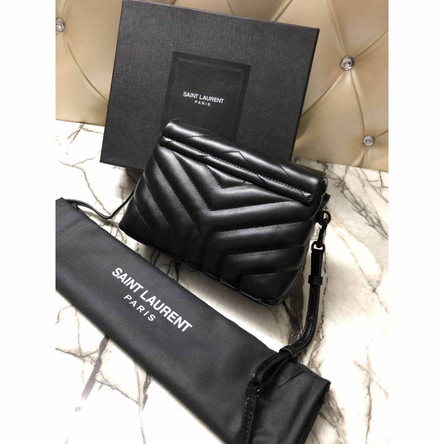 Saint Laurent Black Leather Shoulder Bag  - FashionPlug