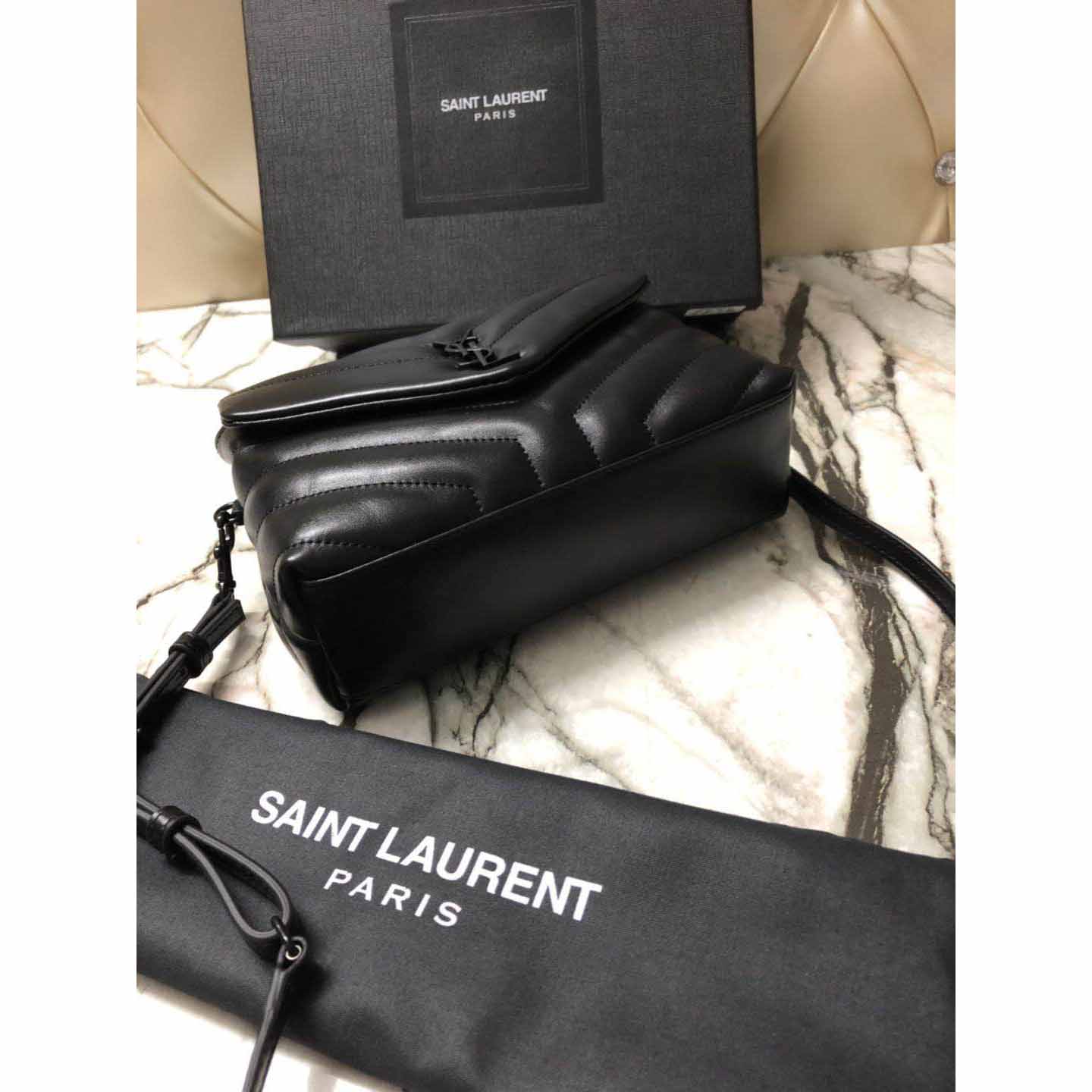 Saint Laurent Black Leather Shoulder Bag  - FashionPlug