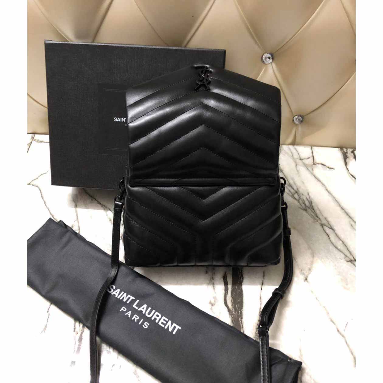 Saint Laurent Black Leather Shoulder Bag  - FashionPlug