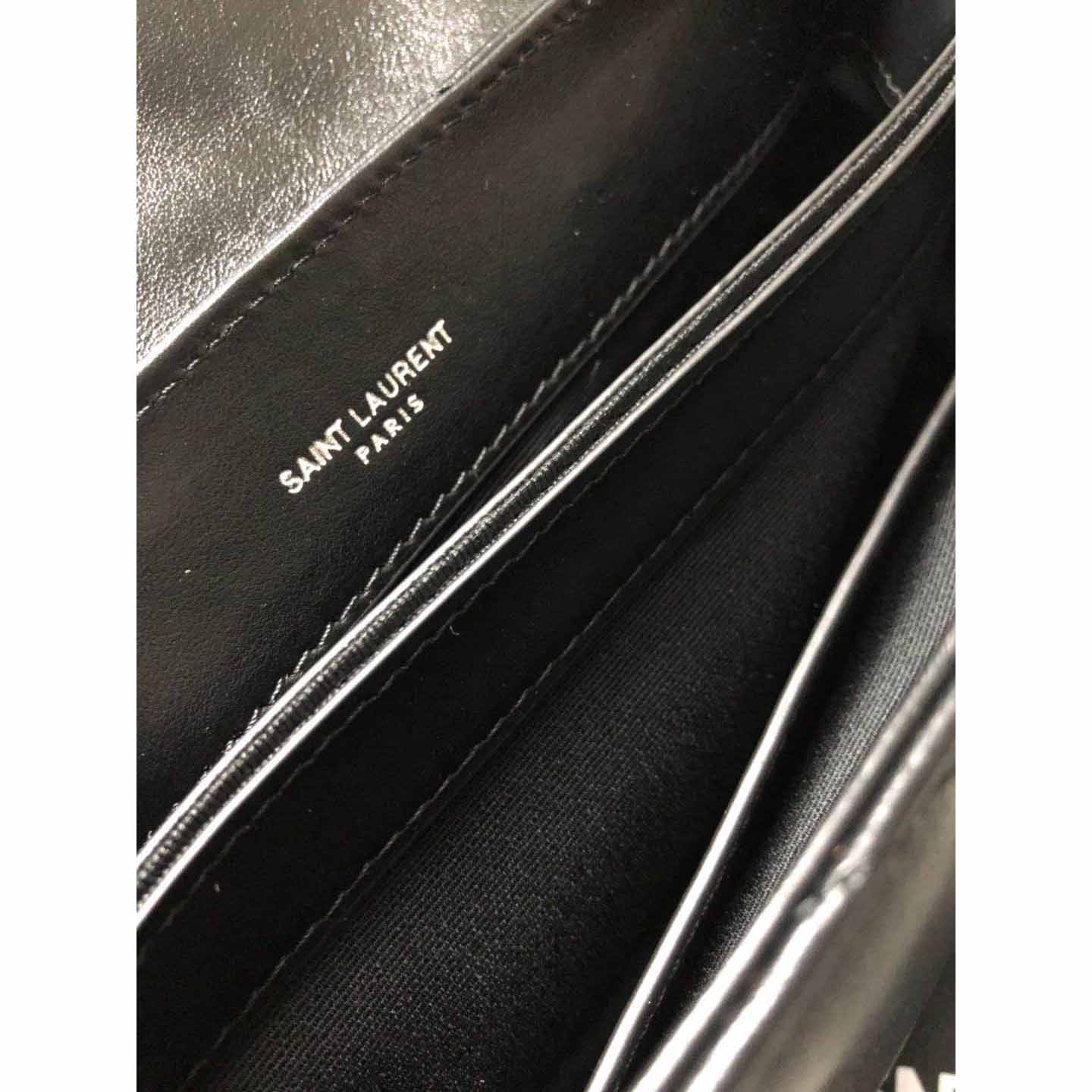 Saint Laurent Black Leather Shoulder Bag  - FashionPlug