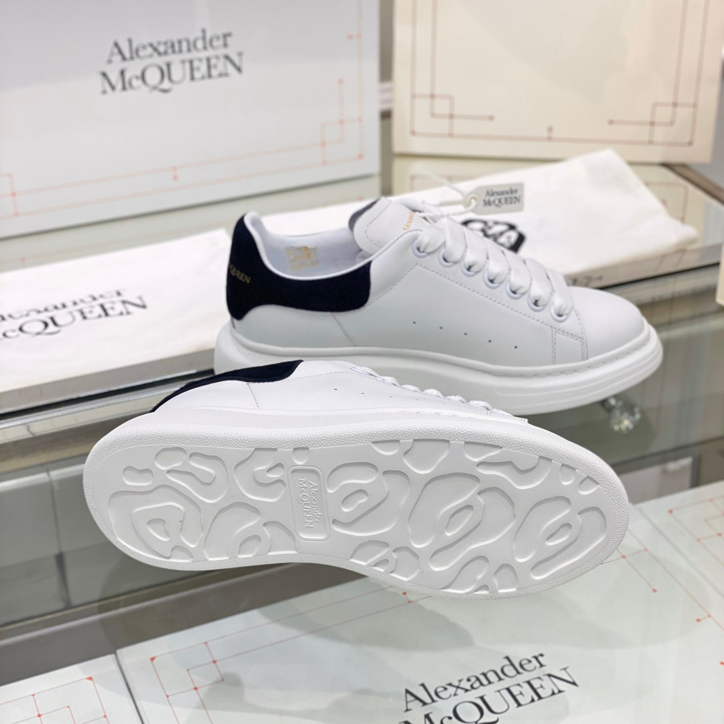Alexander Mqueen Air Platform Suede Leather Sneakers  - FashionPlug