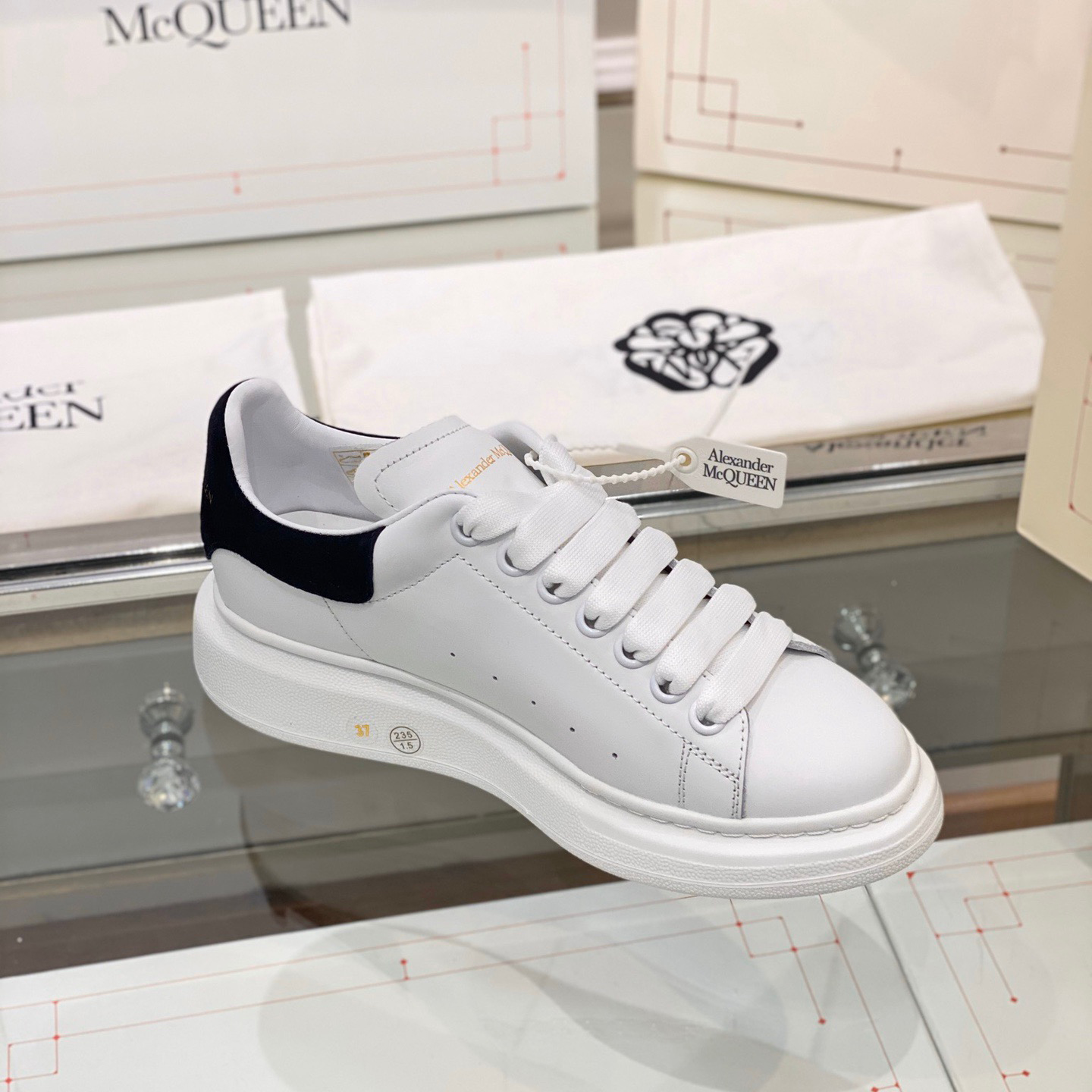 Alexander Mqueen Air Platform Suede Leather Sneakers  - FashionPlug