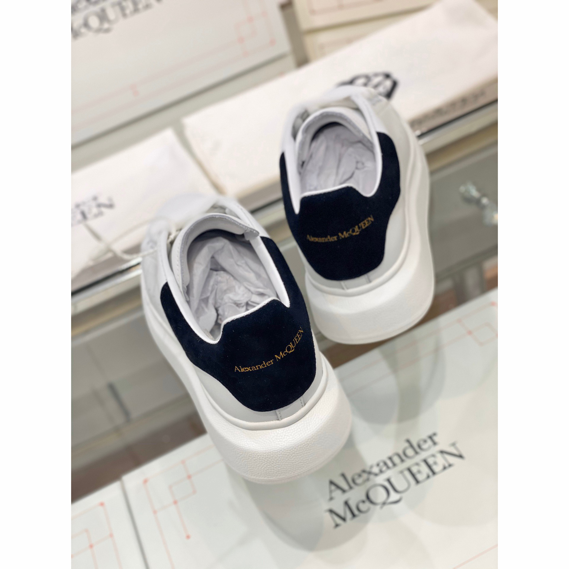 Alexander Mqueen Air Platform Suede Leather Sneakers  - FashionPlug