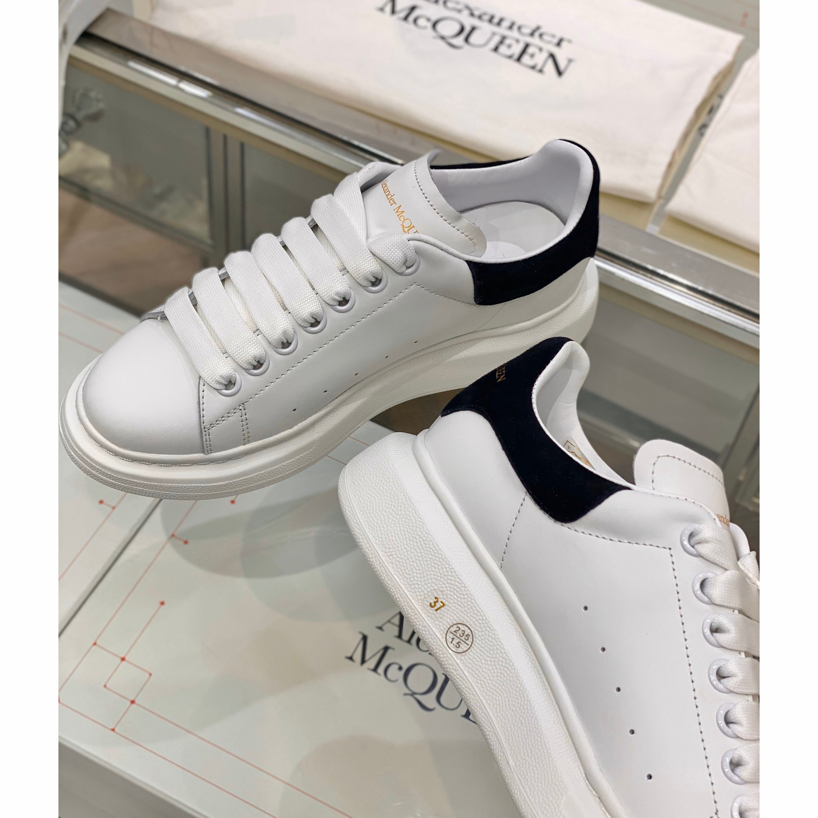 Alexander Mqueen Air Platform Suede Leather Sneakers  - FashionPlug